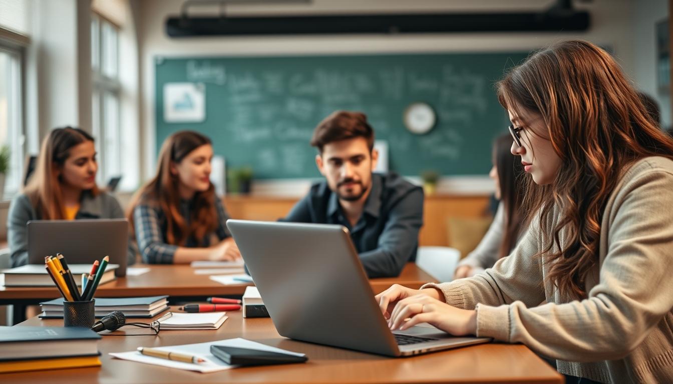 Student preparing for exams with study materials